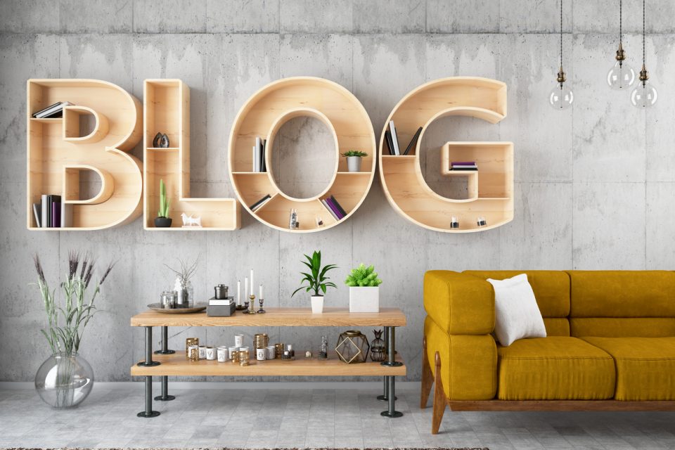 Retro Blog Bulb Sign with Leather Armchair
