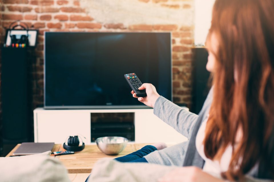 Woman watching TV