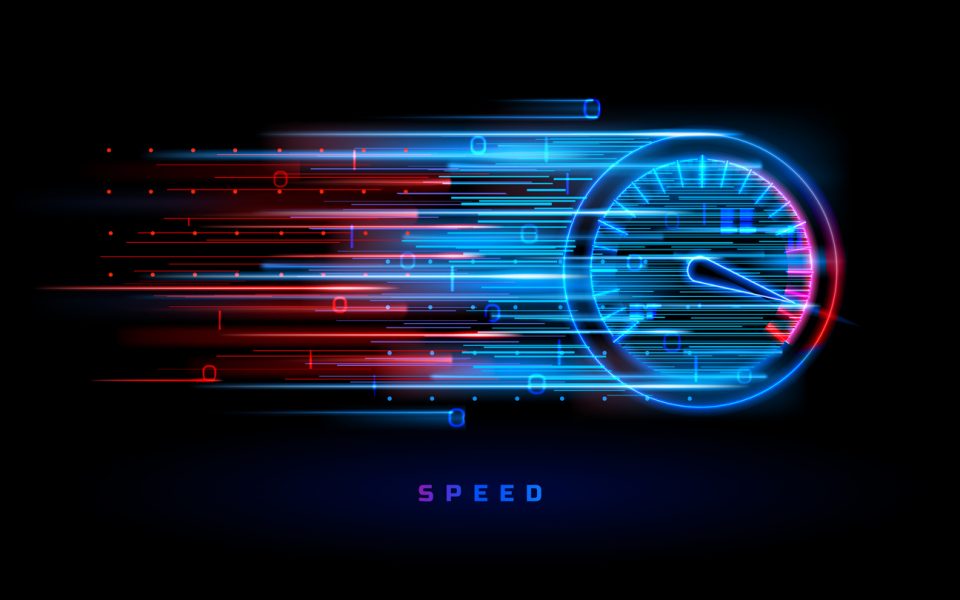 Download progress bar or round indicator of web speed. Sport car speedometer for hud background. Gauge control with numbers for speed measurement. Analog tachometer, high performance theme